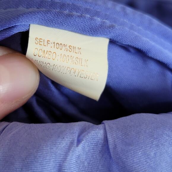 Marchesa Notte Ruffle Pleated One Shoulder Dress Blue Silk Organza Gown Size 4 - Picture 8 of 10